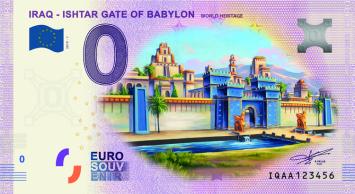 0 Euro biljet Iraq 2019 - Ishtar Gate of Babylon KLEUR
