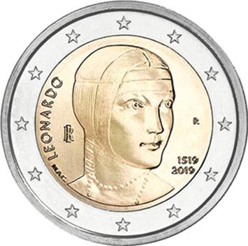 talië 2 euro 2019 Leonardo Da Vinci UNC
