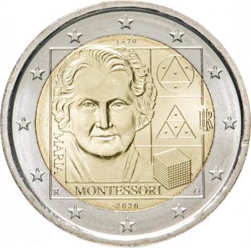Italië 2 euro 2020 Montesorri UNC