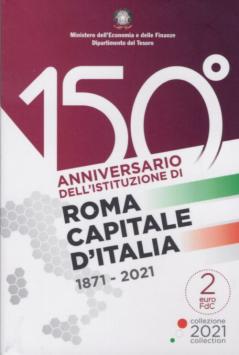 Italië 2 euro 2021 150 jaar Rome Hoofdstad FDC