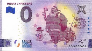 0 Euro biljet Italië 2023 Merry Christmas