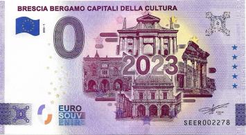 0 Euro biljet Italië 2023 - Brescia Bergamo Capitali Della Cultura