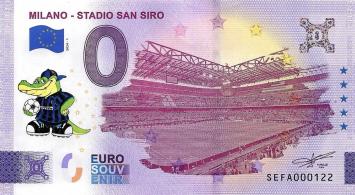 0 Euro biljet Italië 2024 - Milano Stadio San Siro mascotte  Inter Milaan KLEUR