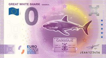 0 Euro biljet South Africa 2022 - Great White Shark Gansbaai