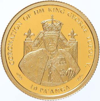Tonga 10 Paánga 2008 George Tupou V proof