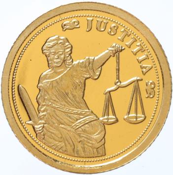 Ivory Coast 100 Francs gold 2007 Justitia proof