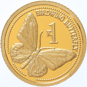 Papua New Guinea 1 Kina 2011 Birdwing Butterfly Proof