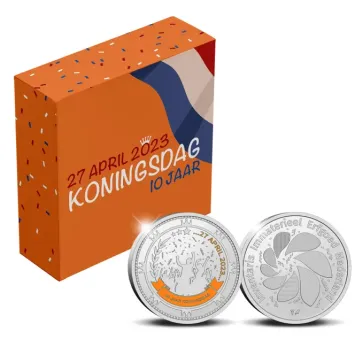 Nederland 2023 10 jaar Koningsdag zilver Prooflike