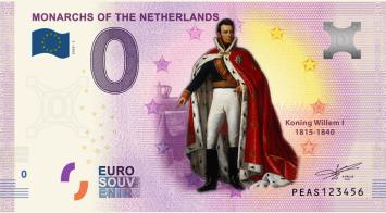 0 Euro biljet Nederland 2020 - Koning Willem I KLEUR