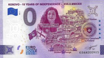 0 Euro biljet Kosovo 2022 - Kosovo - 15 years of Independence