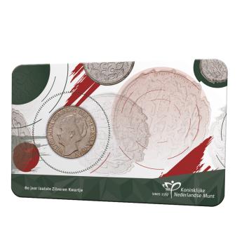 Numismatische Coincard Laatste Zilveren kwartje 1926-1944pe complete serie van 9