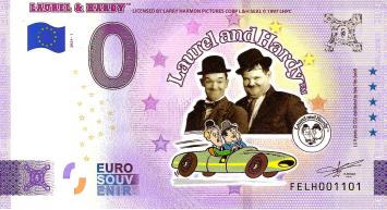 0 Euro biljet Malta 2024 Laurel & Hardy - Racecar KLEUR