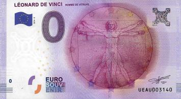 0 Euro biljet Frankrijk 2016 - Leonard de Vinci - Homme de vitruve