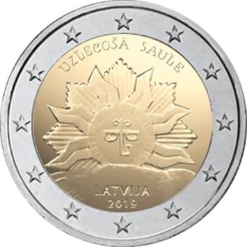 Letland 2 euro 2019 Zonsopkomst UNC