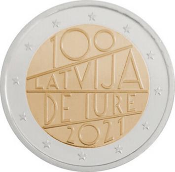 Letland 2 euro 2021 De Lure UNC