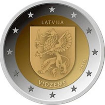 Letland 2 euro 2016 Vidzeme UNC