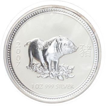 Australië Lunar 1 Varken 2007 1 ounce silver