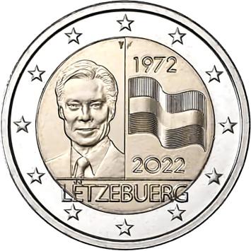 Luxemburg 2 euro 2022 Vlag UNC
