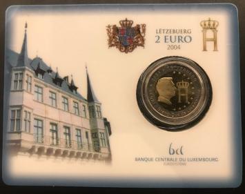 Luxemburg 2 euro 2004 coincard Monogram Henri BU