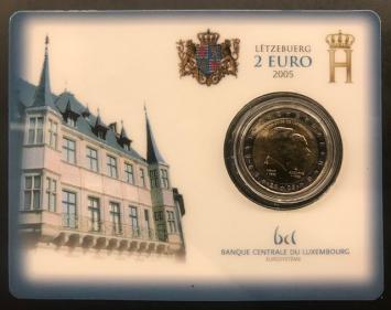 Luxemburg 2 euro 2005 coincard Henri & Adolphe BU
