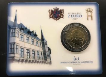 Luxemburg 2 euro 2007 coincard Paleis Groothertog BU
