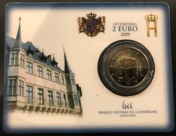 Luxemburg 2 euro 2009 coincard Henri & Charlotte BU