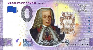 0 Euro biljet Portugal 2021 - Marques de Pombal KLEUR