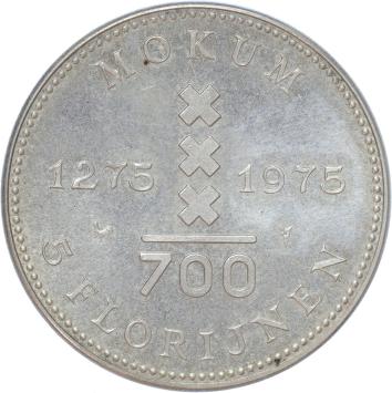 Mokum 5 florin silver 1975 Amsterdam 700 years