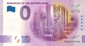 0 Euro biljet Nederland 2020 - Vorsten van Nederland Koningin Máxima ANNIVERSARY