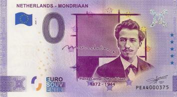 0 Euro biljet Nederland 2020 - Piet Mondriaan ANNIVERSARY EDITION