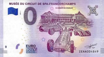 0 Euro biljet België 2018 - Musee du circuit Spa-Franchorchamps