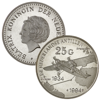 Ned. Antillen 25 gulden zilver 1994 50 ex.