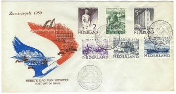 Nederland NVPH 1e Dag Envelop nr. E.1 adres verwijderd