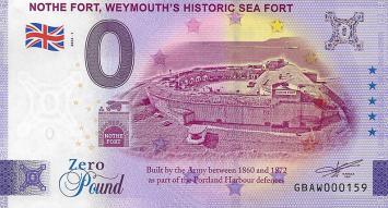 0 Pound biljet Engeland 2023 - Nothe Fort, Weymouth historic sea fort 