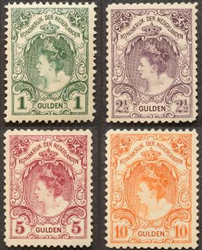 Nederland NVPH 77/80 Koningin Wilhelmina 1899-1905 postfris
