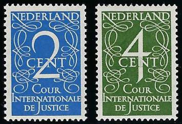 Nederland NVPH nr. D25/26 Cour Internationale de Justice 1950 postfris