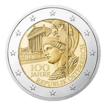 Oostenrijk 2 euro 2018 100 jr Republiek UNC