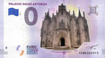 0 Euro biljet Spanje 2018 - Palacio Gaudi Astorga - KLEUR