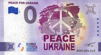 0 Euro biljet Oekraïne 2022 - Peace for Ukraine