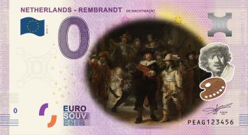 0 Euro biljet Nederland 2019 - Rembrandt De Nachtwacht KLEUR