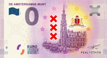 0 Euro biljet Nederland 2019 - De Amsterdamse Munt KLEUR