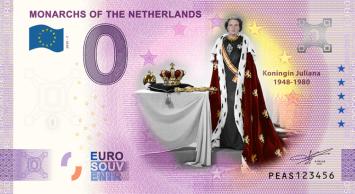 0 Euro biljet Nederland 2020 - Koningin Juliana KLEUR