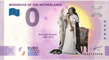 0 Euro biljet Nederland 2020 - Koningin Beatrix KLEUR