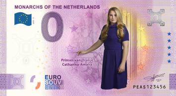 0 Euro biljet Nederland 2020 - Prinses van Oranje Amalia KLEUR