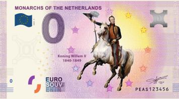 0 Euro biljet Nederland 2020 - Koning Willem II KLEUR