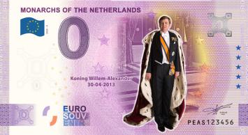0 Euro biljet Nederland 2020 - Koning Willem-Alexander KLEUR