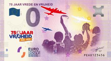 0 Euro biljet Nederland 2020 - 75 jaar Vrede en Vrijheid KLEUR
