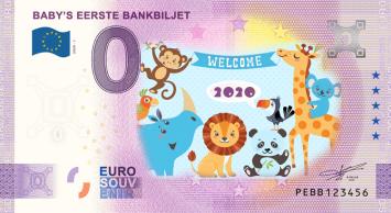 0 Euro biljet Nederland 2020 - Baby's eerste bankbiljet KLEUR BLAUW