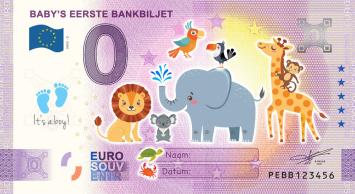 0 Euro biljet Nederland 2022 - Baby's eerste bankbiljet KLEUR BLAUW