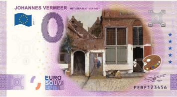 0 Euro biljet Nederland 2021 - Vermeer Het Straatje KLEUR